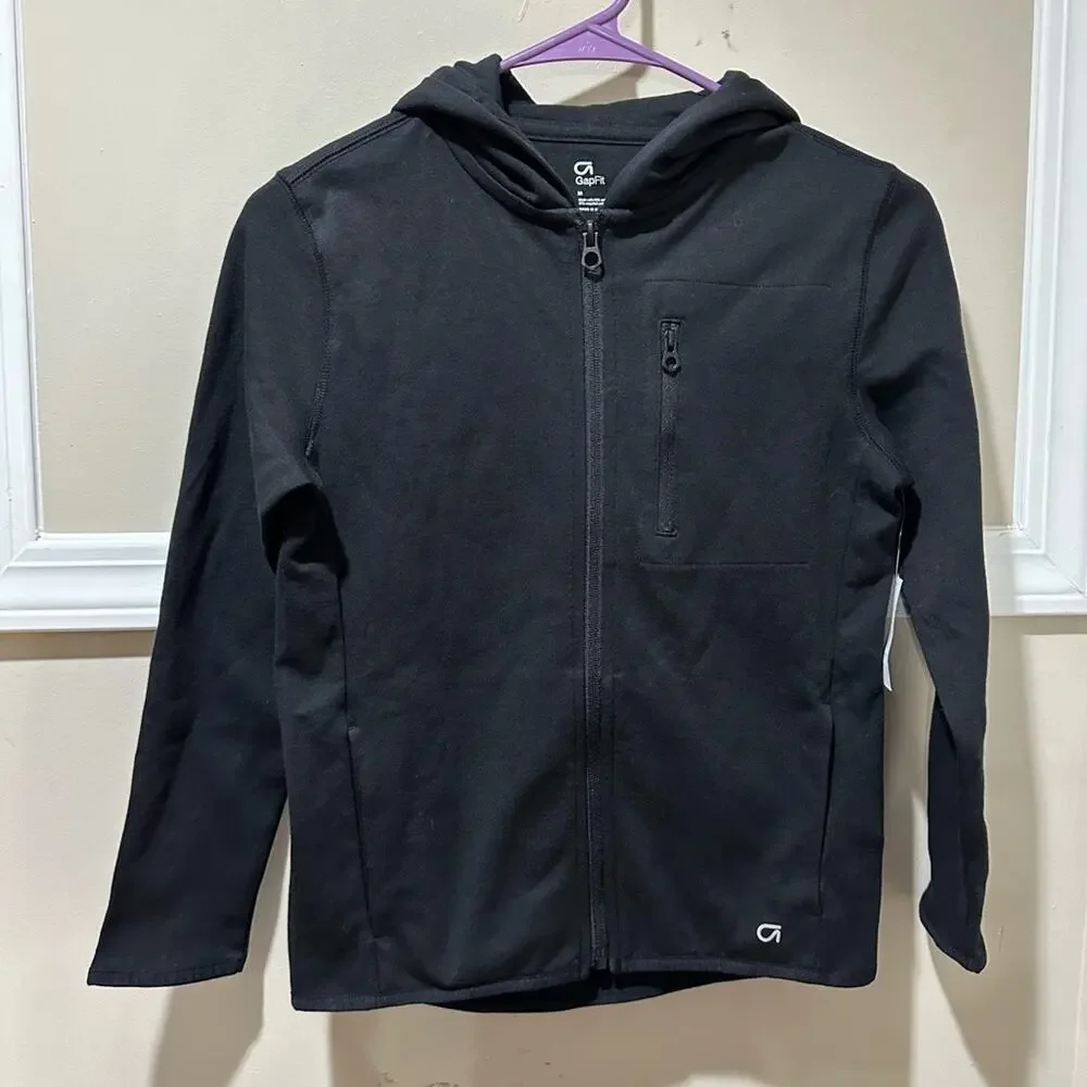 GapFit Full Zip Hoodie Jacket Athletic Activewear‎ Layering Black M